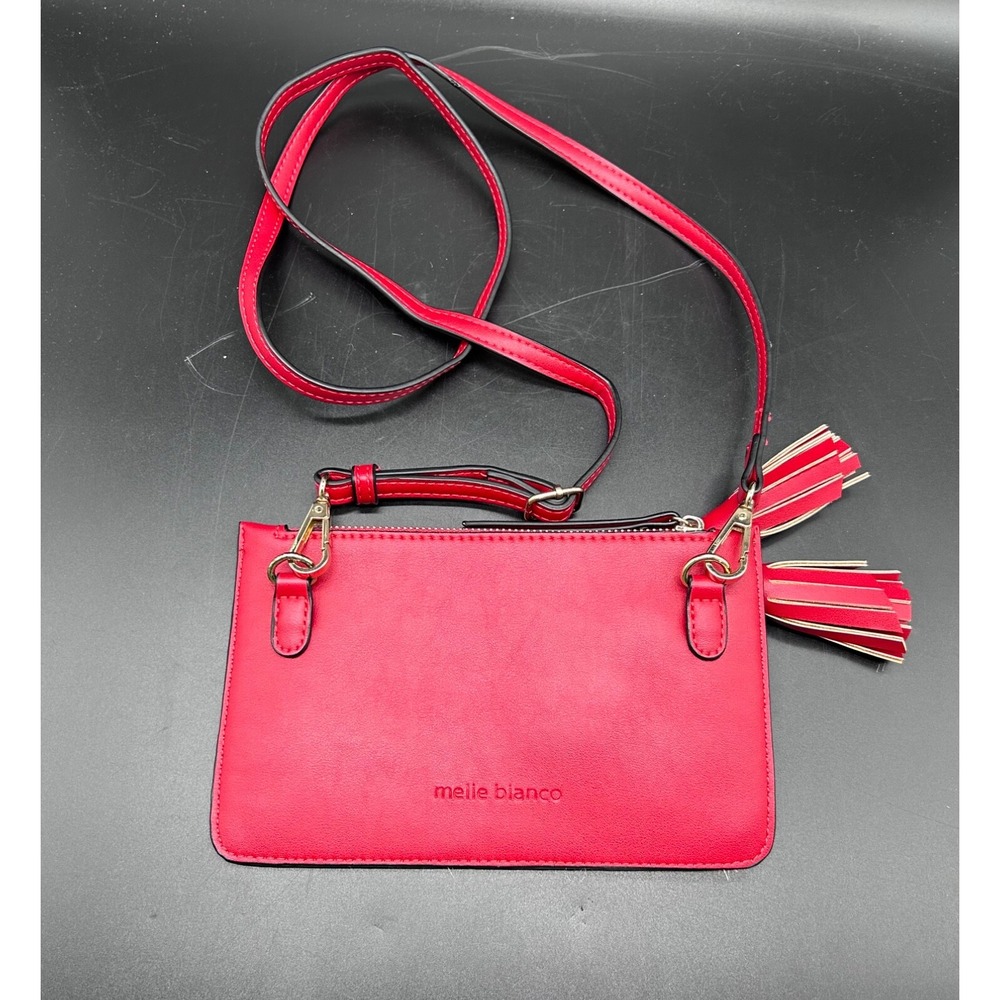 Melie Bianco Vegan Handbag Crossbody Wallet Red Tassel Mint